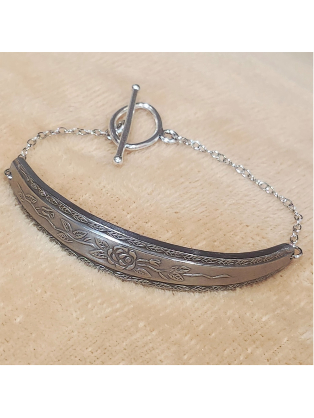 Floral Rose bracelet Spoon Handle Floral jewelry